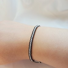 Crystal Atelier Siyah Beyaz Beşiktaş Örgü Bileklik