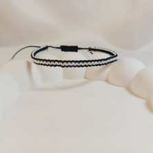 Crystal Atelier Siyah Beyaz Beşiktaş Örgü Bileklik