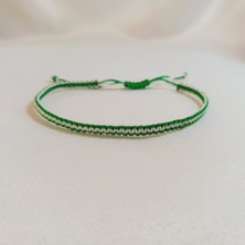 Crystal Atelier Yeşil Beyaz Bursaspor Örgü Bileklik