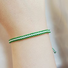 Crystal Atelier Yeşil Beyaz Bursaspor Örgü Bileklik
