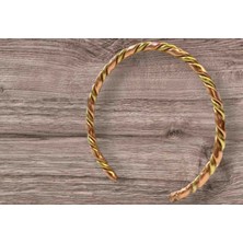Organic YOU Rhınestone Collectıon LJ1009 Özgün  İkili Örgü Desenli Bakır Burgu Tasarım Bileklik