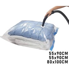 3lü Set  Vakumlu  Poşet  Hurç 2 Adet Xl= 55X90CM + 1ADET Xxl= 80X100CM  %75 Yer Tasarrufu (4887)