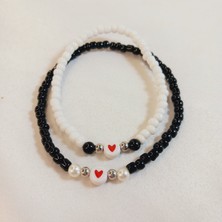 Crystal Atelier Kalp Figürlü Sevgili Çift Bilekliği