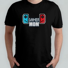 Pixxa Gamer Mom - Oyuncu Anne Unisex %100 Pamuklu Bisiklet Yaka T-Shirt Model 1