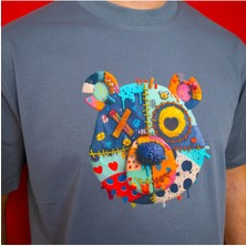 Book OrBook Bearx  Çift Iplik Dokumalı Rahat Kalıp PAMUK T-Shirt