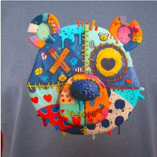 Book OrBook Bearx  Çift Iplik Dokumalı Rahat Kalıp PAMUK T-Shirt