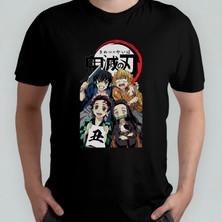 Pixxa Demon Slayer Kimetsu No Yaiba Unisex %100 Pamuklu Bisiklet Yaka T-Shirt Model 15