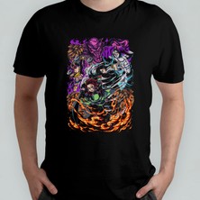 Pixxa Demon Slayer Kimetsu No Yaiba Unisex %100 Pamuklu Bisiklet Yaka T-Shirt Model 6