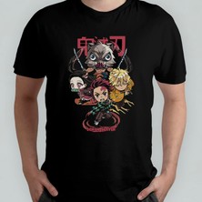 Pixxa Demon Slayer Kimetsu No Yaiba Unisex %100 Pamuklu Bisiklet Yaka T-Shirt Model 10