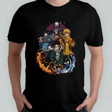 Pixxa Demon Slayer Kimetsu No Yaiba Unisex %100 Pamuklu Bisiklet Yaka T-Shirt Model 13