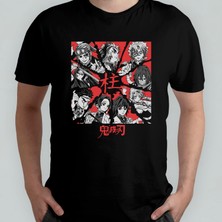Pixxa Demon Slayer Kimetsu No Yaiba Unisex %100 Pamuklu Bisiklet Yaka T-Shirt Model 16