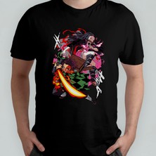 Pixxa Demon Slayer Kimetsu No Yaiba Unisex %100 Pamuklu Bisiklet Yaka T-Shirt Model 12