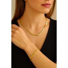 Polo Steel Aurelia Altın Kaplama Arpa Zincir Çelik Set