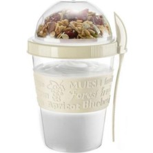 Kahvaltıda Hareketli Bardaklar,tahıl Veya Yulaf Ezmesi Kabı ile Take And Go Yoğurt Kupası 600 ml