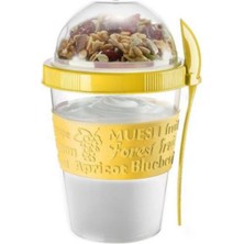 Kahvaltıda Hareketli Bardaklar,tahıl Veya Yulaf Ezmesi Kabı ile Take And Go Yoğurt Kupası 600 ml