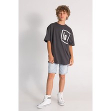 Songül Berik Erkek Çocuk Baskılı  T-Shirt  Füme