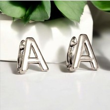 Kadın Rodyum Kaplama Harf Küpe