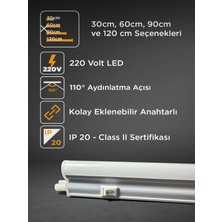 GlowX Elektrik 10W 60CM T5 Alüminyum Armatür (Beyaz)