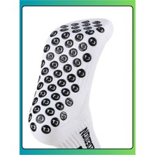 2'li Unisex Beyaz Siyah Anti Slip Kaymaz Silikon Havlu Taban Dikişsiz Maç Pro Sporcu Çorabı