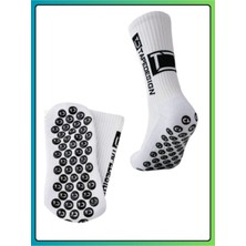 2'li Unisex Beyaz Siyah Anti Slip Kaymaz Silikon Havlu Taban Dikişsiz Maç Pro Sporcu Çorabı