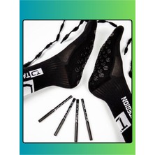 2'li Unisex Beyaz Siyah Anti Slip Kaymaz Silikon Havlu Taban Dikişsiz Maç Pro Sporcu Çorabı