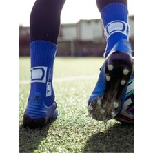 Unisex Mavi Anti Slip Socks Kaymaz Silikon Havlu Taban Maç Pro Sporcu Çorabı