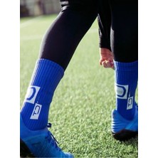 Unisex Mavi Anti Slip Socks Kaymaz Silikon Havlu Taban Maç Pro Sporcu Çorabı