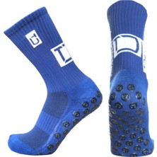 Unisex Mavi Anti Slip Socks Kaymaz Silikon Havlu Taban Maç Pro Sporcu Çorabı