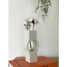 3D Yazıcı ile Üretilmiş Mermer Desenli Modern Vazo (9X7X21 Cm)