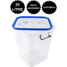 Deembro 15 kg Kedi Maması Saklama Kabı Kutusu Sızdırmaz Vakumlu Silikonlu Hava Almayan 35 lt Dir