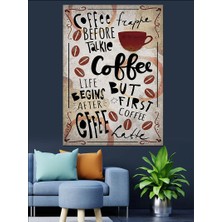 Kahve Temalı Dekoratif Kanvas - Mdf Ahşap Tablo
