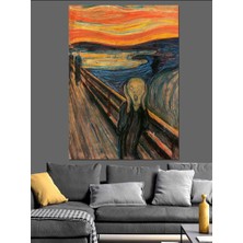 Edvard Munch Çığlık Scream Dekoratif Kanvas - Mdf Ahşap Tablo