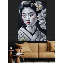 Japon Kadın Dekoratif Kanvas - Mdf Ahşap Tablo