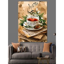Notalar ve Taze Çay Dekoratif Kanvas - Mdf Ahşap Tablo