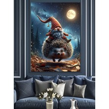 Kirpiye Binen Sevimli Cüce Dekoratif Kanvas - Mdf Ahşap Tablo