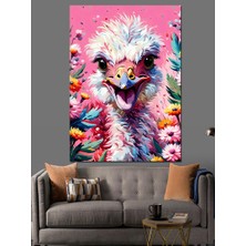 Pembe Tavuskuşu Dekoratif Kanvas - Mdf Ahşap Tablo