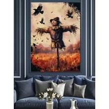 Korkuluk ve Kargalar Dekoratif Kanvas - Mdf Ahşap Tablo