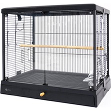 Dayang Üstten Açılır Cam Kafes 62x42x55cm Siyah