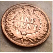 Derenpecunia Abd 1883 Yılı Kızılderili 1 Cent Temiz Çap: 19 mm