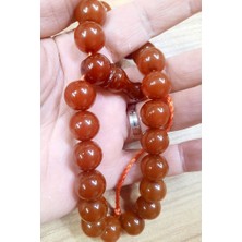 Zenaatkar 13X14 mm Hareli Vişne Olmaya Az Kalmış Efe Boy Sıkma Kehribar Tesbih