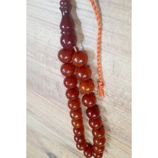 Zenaatkar 13X14 mm Hareli Vişne Olmaya Az Kalmış Efe Boy Sıkma Kehribar Tesbih