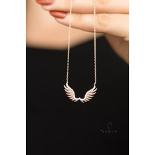 Melek Kanadı Beyaz Taşlı 925 Ayar Gümüş Kolye