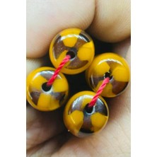 11,5X10,5MM Traşlı Hareli Hamur Sıkma Kehribar
