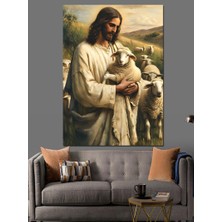 Isa ve Kuzu Dekoratif Kanvas - Mdf Ahşap Tablo