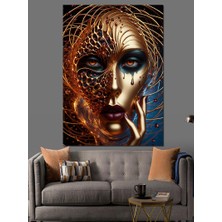 Altın Maske Dekoratif Kanvas - Mdf Ahşap Tablo