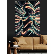 Soyut Kurdeleli Kadın Dekoratif Kanvas - Mdf Ahşap Tablo