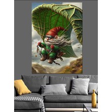 Paraşütteki Cüce Dekoratif Kanvas - Mdf Ahşap Tablo