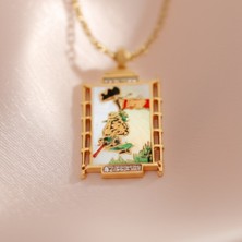 Tasarmistic Deniz Kızı Tarot Motifli Çelik Kolye