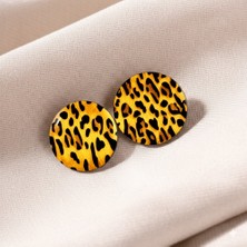 Tasarmistic Özel Seri Leopar Desenli Tasarım Küpe
