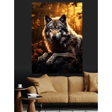 Gizemli Kurt Dekoratif Kanvas - Mdf Ahşap Tablo